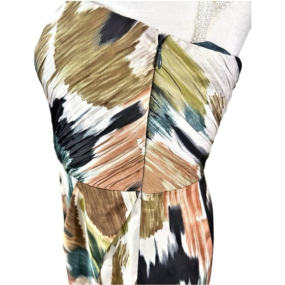 NWT Ann Taylor- Abstract Print Strapless Dress w/ Built In Bra - Size 6 - Picture 7 of 10